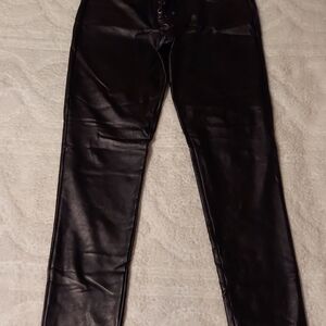 Fashion Nova Black Faux Leather Skinny Pants Size M
